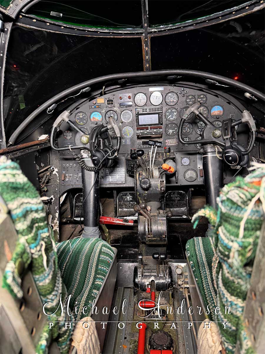 Cockpit interior of the B-25 Mitchell, Georgia Mae.