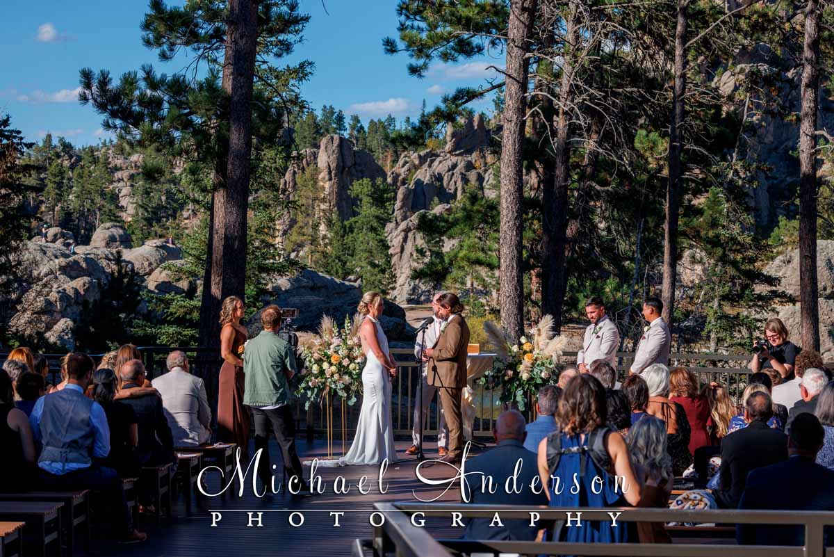 A beautiful wedding ceremony at Sylvan Lake Lodge in Custer State Park.