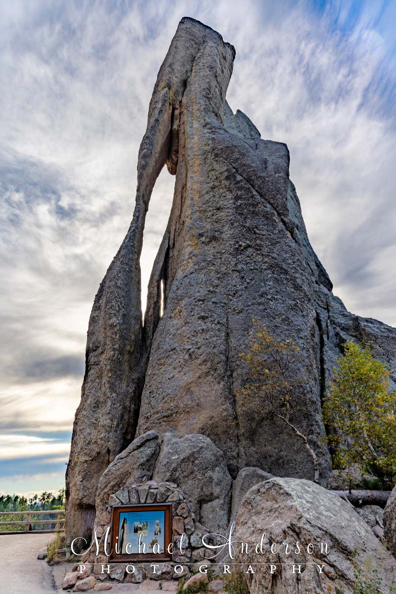 The famous Needles Eye rock formation in Custer State Park.