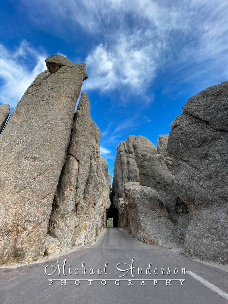 The very slim Needles Tunnel in Custer State Park.