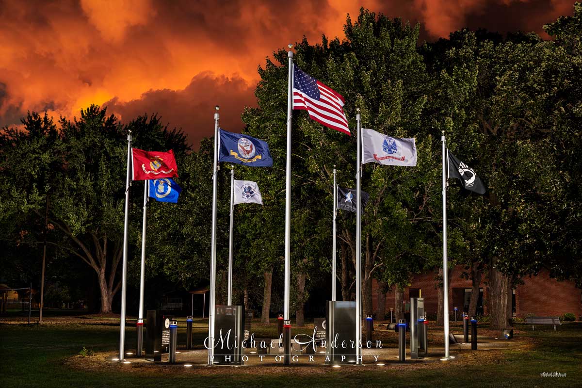 A pretty light-painting of Mounds View's Tribute Park at sunset.