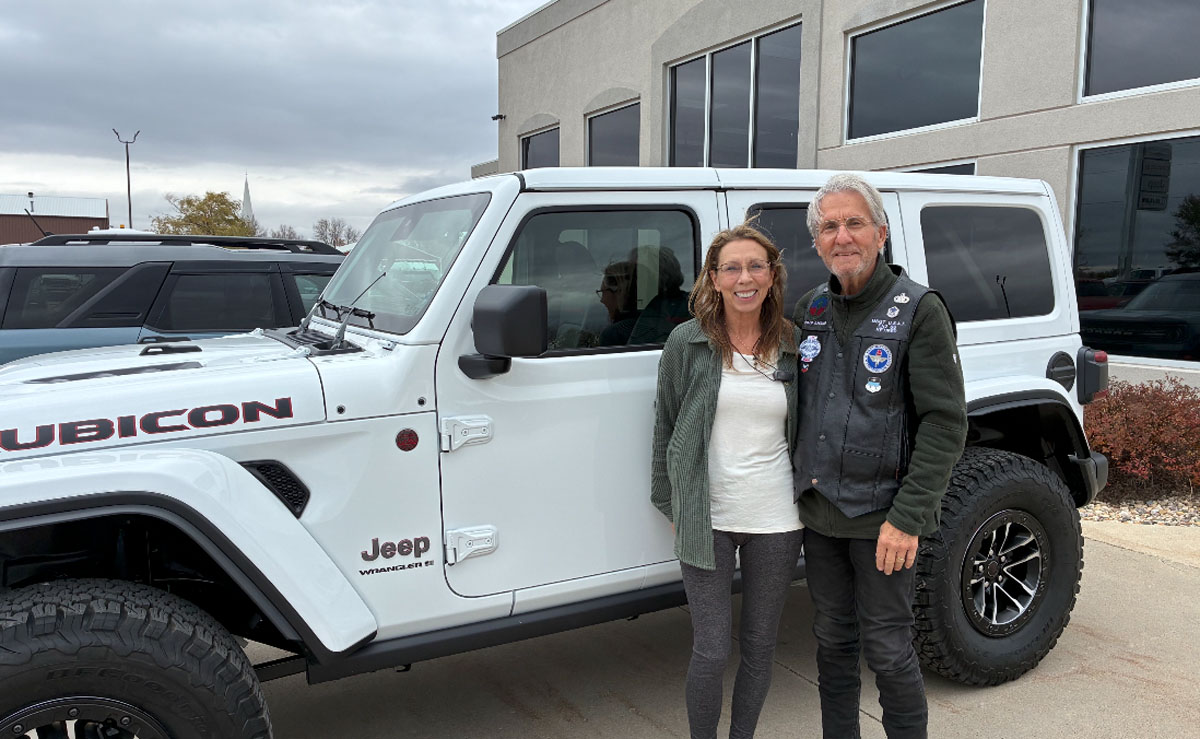 A 2025 Jeep Wrangler Rubicon X with its owners.